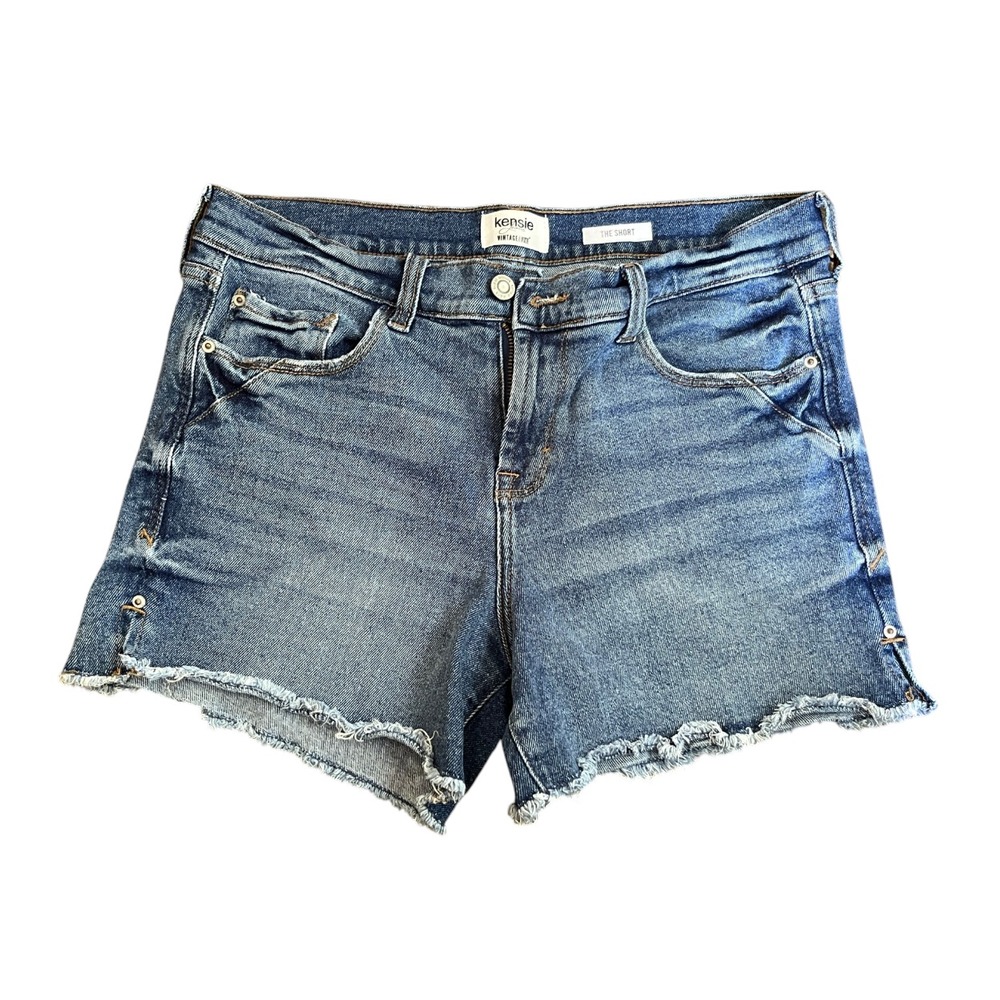 KENSIE JEANS Vintage Luxe THE SHORT Denim Shorts CUT-OFF Stretch Distressed 4/27